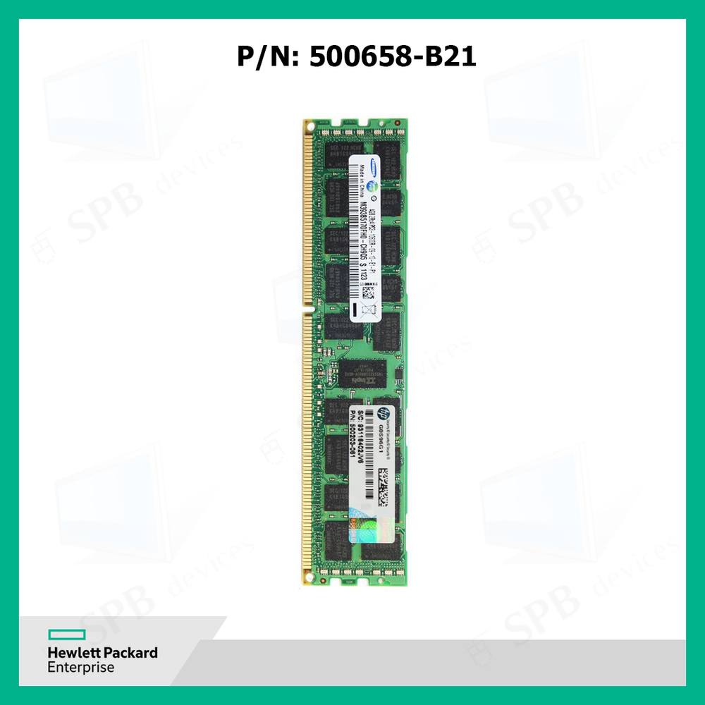 Модуль памяти HP 4GB RDIMM PC3-10600R-9 2Rank 2Rx4 (500658-B21) 501534-001, 500203-061