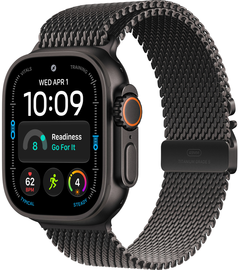 Apple Watch Ultra 4 (2026) 49mm Black Titanium Case with Black Titanium Milanese Loop Large