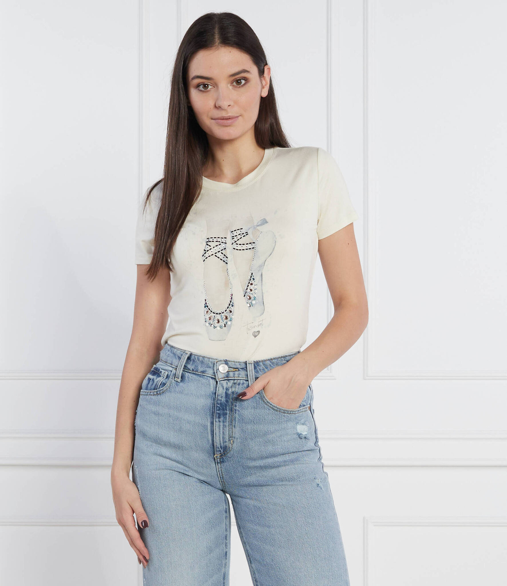 футболка Twinset U&amp;B - кремовый(222LL2UGG)
