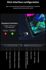 13.3" Портативный сенсорный монитор VCHANCE 4K OLED 3840x2160, 60 Гц