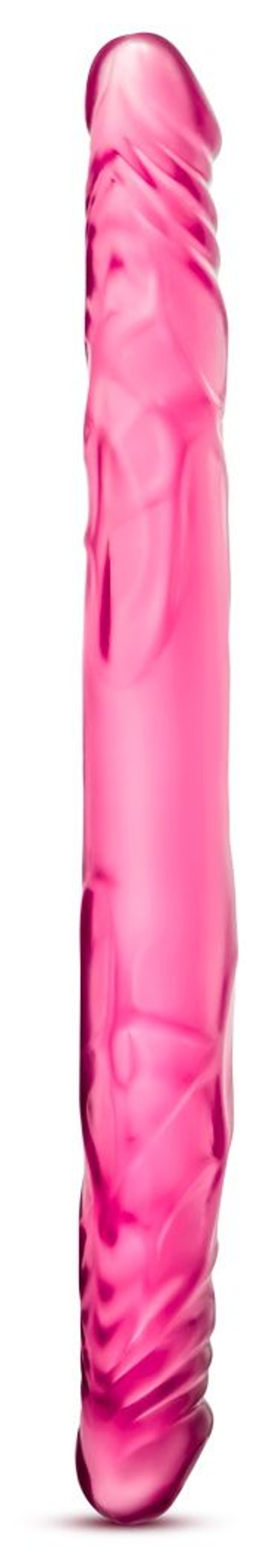 Розовый двусторонний фаллоимитатор 14 Double Dildo - 35,5 см. (Цвет: розовый)