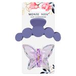 Крабы для волос НАБОР 2 шт., 7 см / 10 см, глянцевый, soft touch, фиолетовый, MONTE VITA, 457033