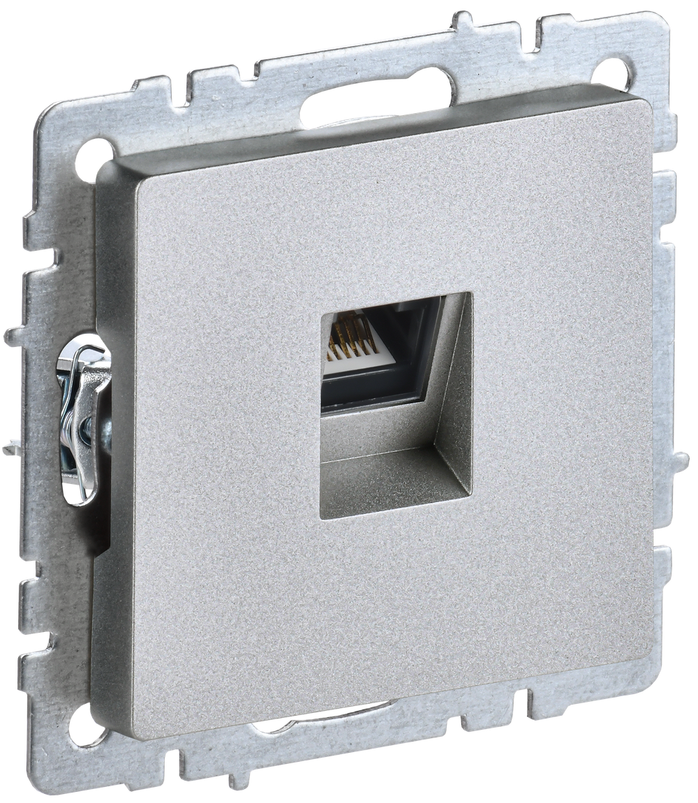 BRITE Розетка компьютерная RJ45 кат.5E РК10-БрА алюминий IEK