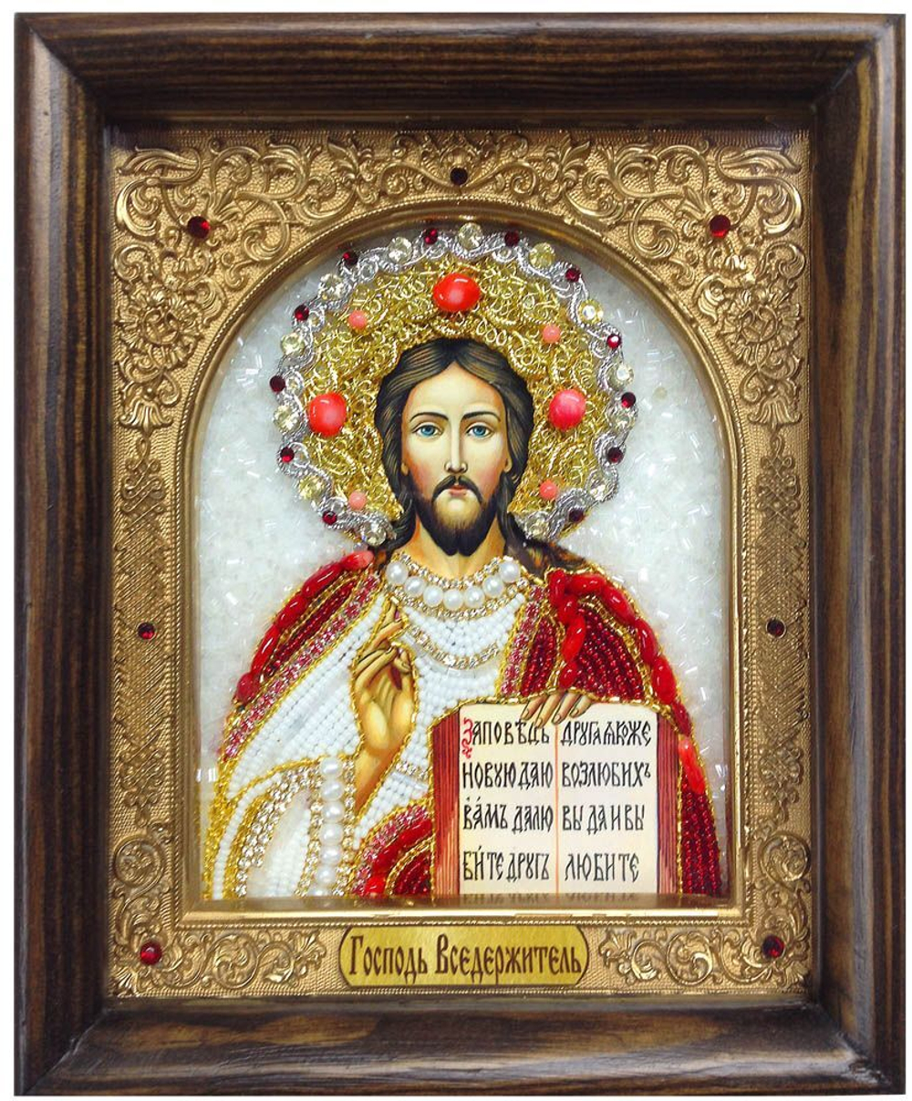 Икона Господь Вседержитель бисер