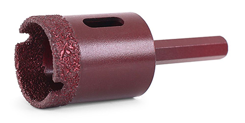 Алмазная коронка MESSER по камню с шестигранным хвостовиком (вакуумное спекание алмазов) 60 мм Алмазная коронка MESSER по камню с шестигранным хвостовиком (вакуумное спекание алмазов) 60 мм