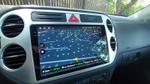 Магнитола для Volkswagen Tiguan 1 2007-2011, Golf Plus (аварийка треугольная, рамка серебро) - FarCar BX489M-360 монитор 9.5" 2K QLED на Android 13, Быстрая, CarPlay, 4G SIM-слот, 4 камеры в комплекте