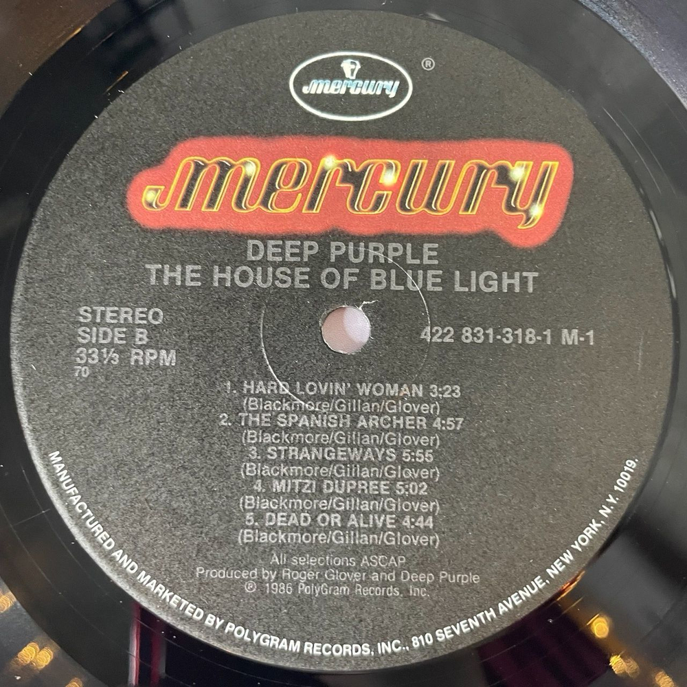 Винтажная виниловая пластинка LP Deep Purple The House Of Blue Light Дом Голубого Света (USA 1987) Mitzi Dupree
