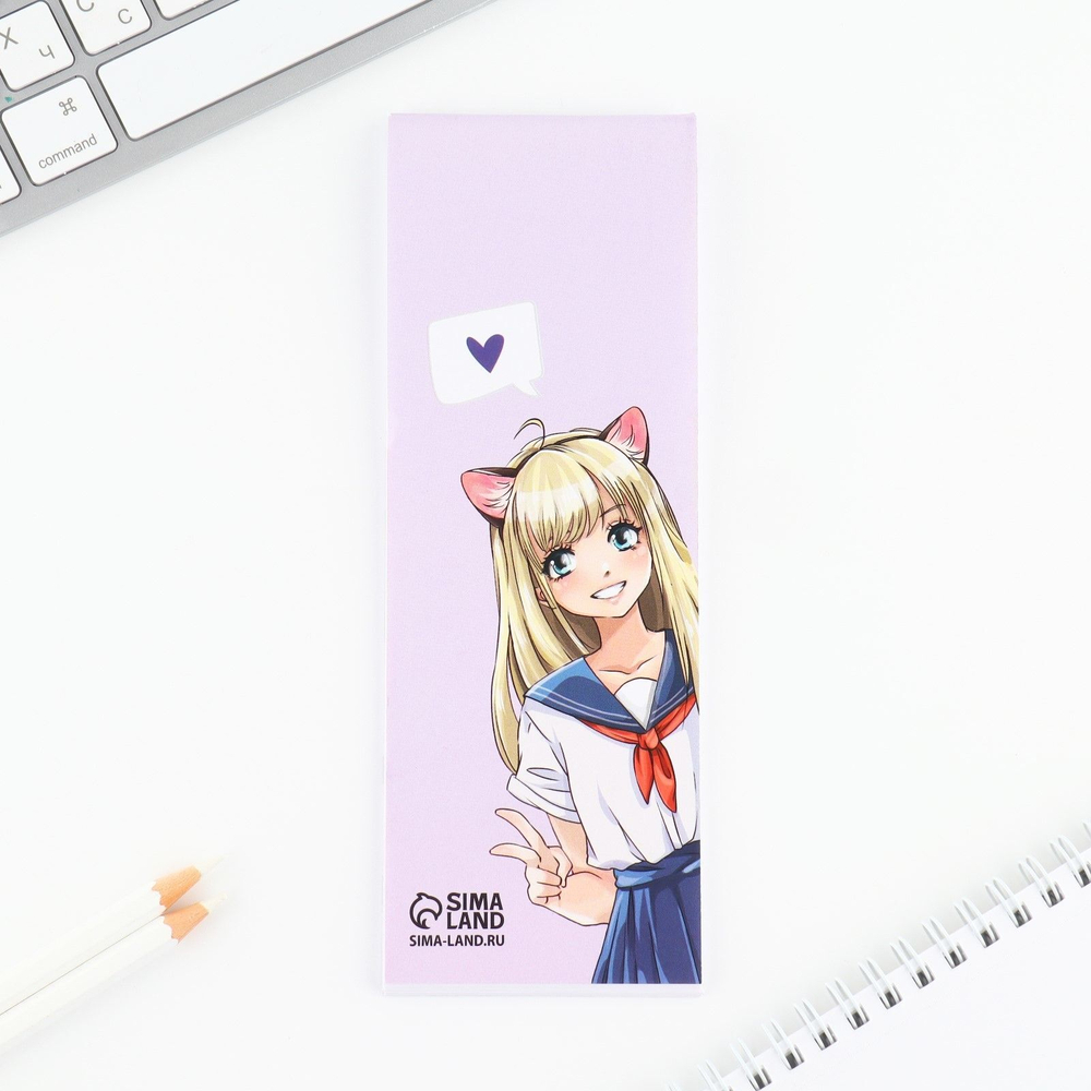 Подарочный набор 2 карандаша и блокнот «Anime girl»