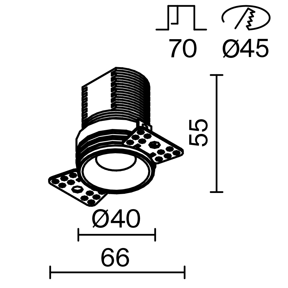 Встраиваемый светильник Technical DL059-7W3K-TRS-B