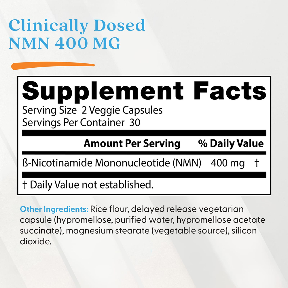 Doctor's Best, NMN, 60 капсул с отсроченным высвобождением (200 мг в 1 капсуле)