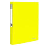 Папка на 2-х кольцах, 25мм, Brauberg Neon, 700мкм, внутренний карман, желтая