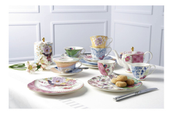 Чайная пара 240мл Wedgwood Бабочки и цветы пионы