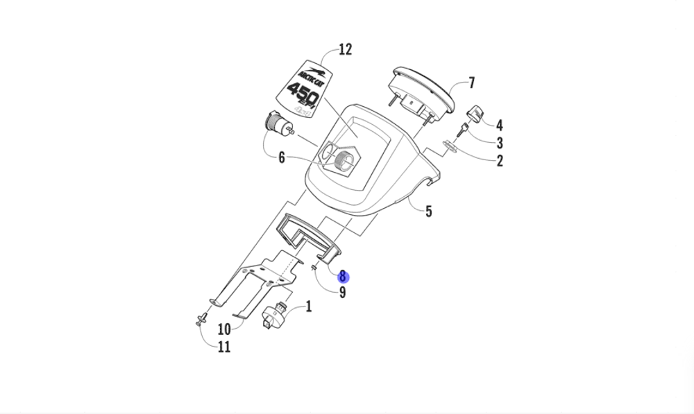 Пластик щитка приборов Arctic Cat 0420-065