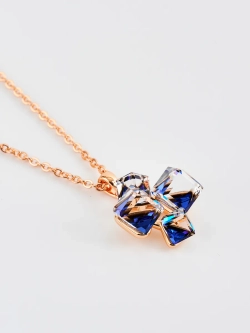 Подвеска-ромб Мираж с синими кубиками Swarovski