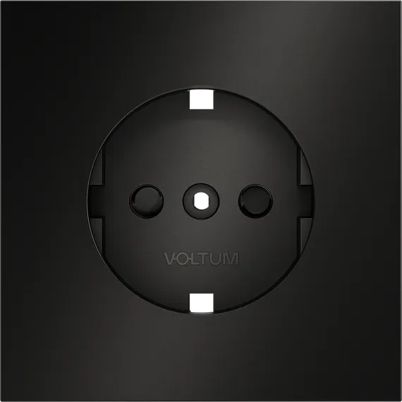 Накладка для розетки с заземлением и защитными шторками Voltum S70 Антрацит VLSM000712