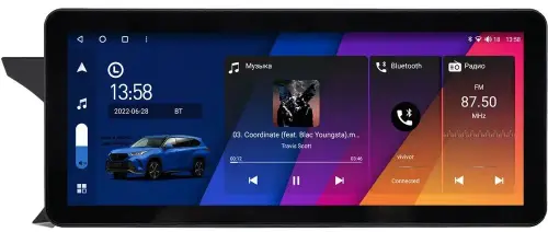 Магнитола для Mercedes-Benz C-класс (W204) 2011-2014 - Canbox H-Line 0105 монитор 12.3" QLED в стиле Audi на Android 10, Быстрая, ТОП-процессор, CarPlay, 4G SIM-слот