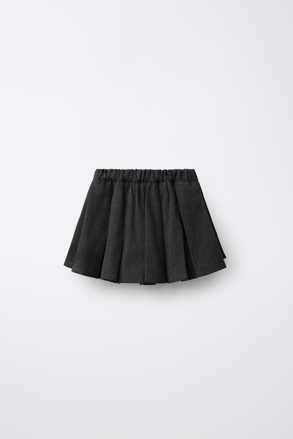ZARA ЮБКА В СКЛАДКУ С БАНТОМ, СЕРЫЙ МЕЛАНЖ