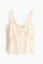Топ с кружевной лентой и защипами - H&M