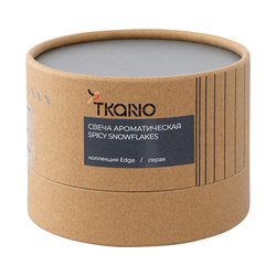 Свеча ароматическая Tkano Edge Spicy Snowflakes серая 30ч