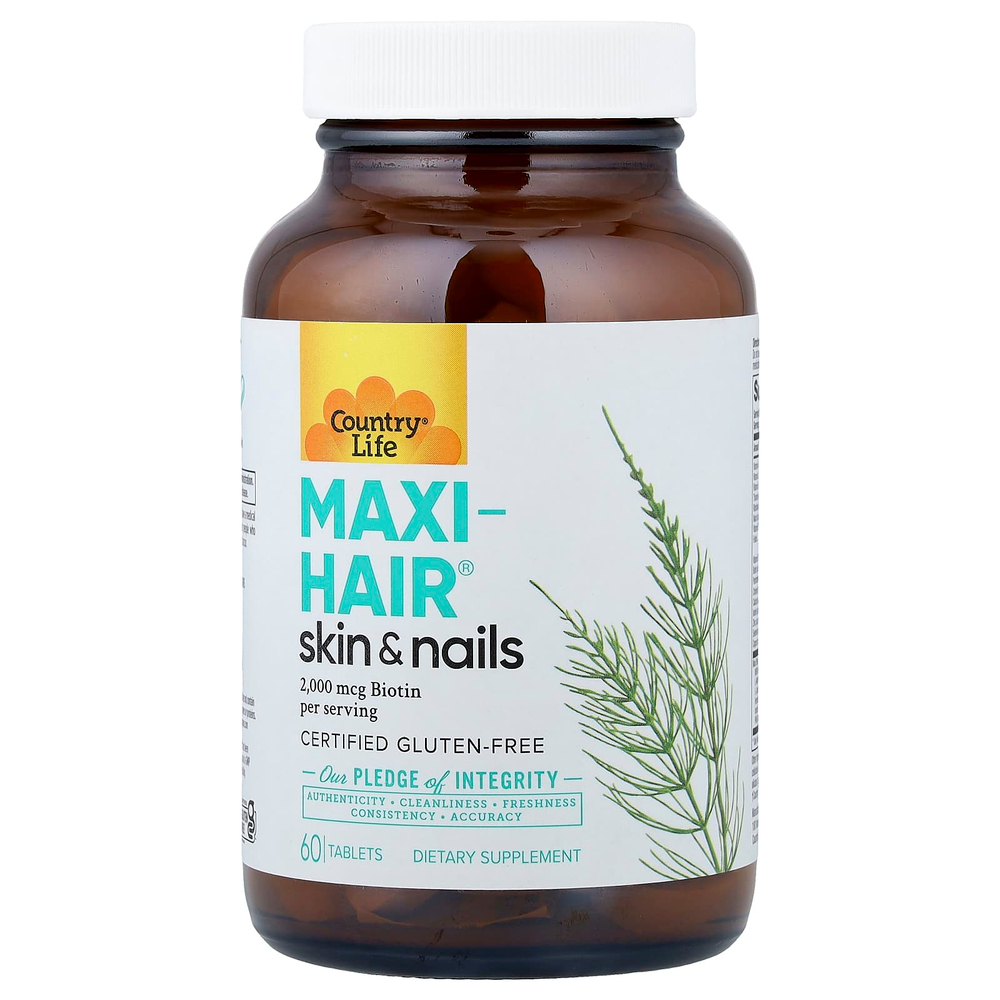 Country Life, Maxi-Hair®, добавка для волос, кожи и ногтей, 60 таблеток