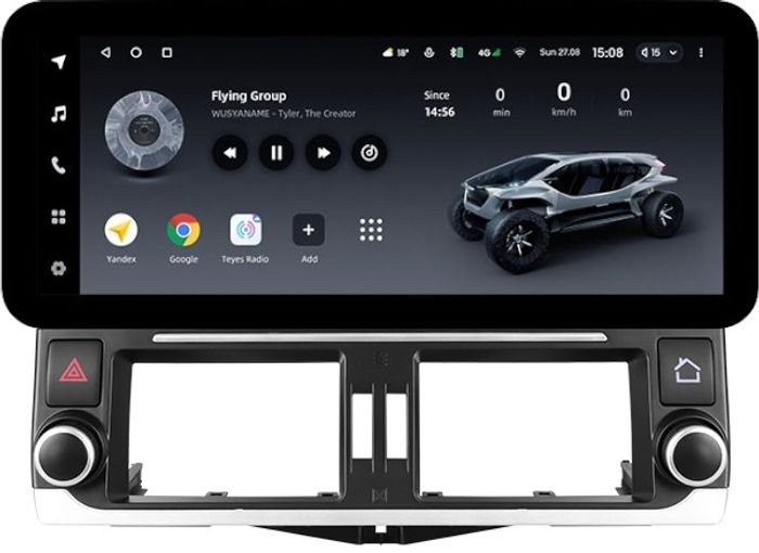 Магнитола для Toyota Land Cruiser Prado 150 2009-2013 (ШГУ 7", рамка LUX) - Teyes LUX ONE ROUND монитор 12.3" 2K QLED на Android 10, Быстрая, CarPlay, 4G SIM-слот