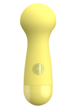 Жёлтый вибромассажер CARA SMALL WAND YELLOW - 14 см.