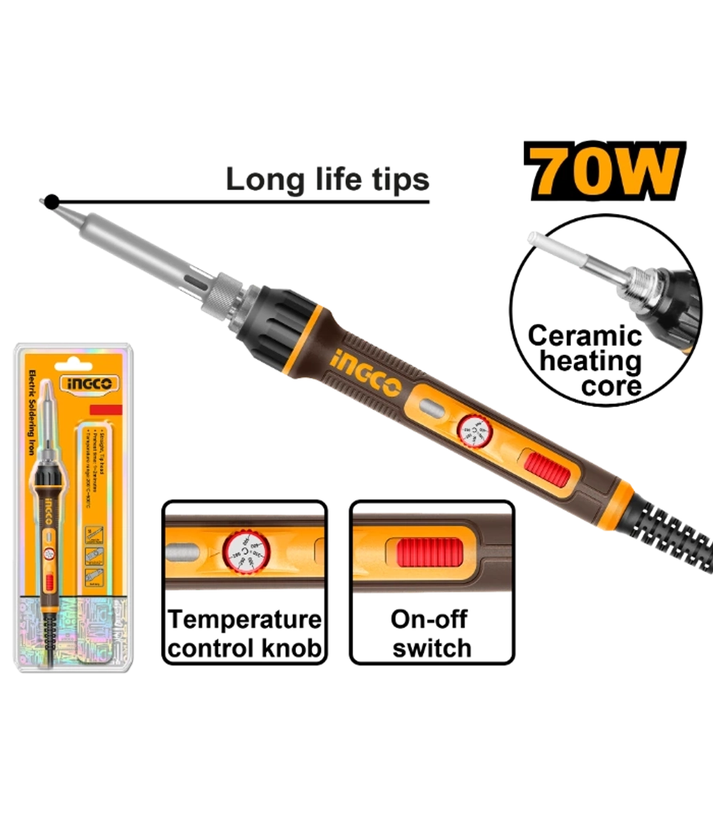 Паяльник электрический INGCO SI01606 INDUSTRIAL 70 Вт