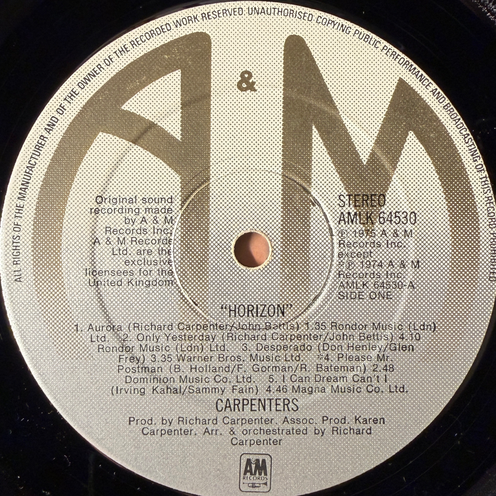 Carpenters - Horizon (Англия 1975г.)