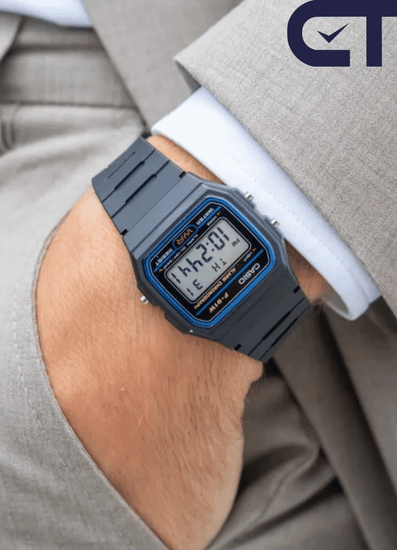 Casio F-91W-1 — мужские цифровые часы с секундомером и будильником