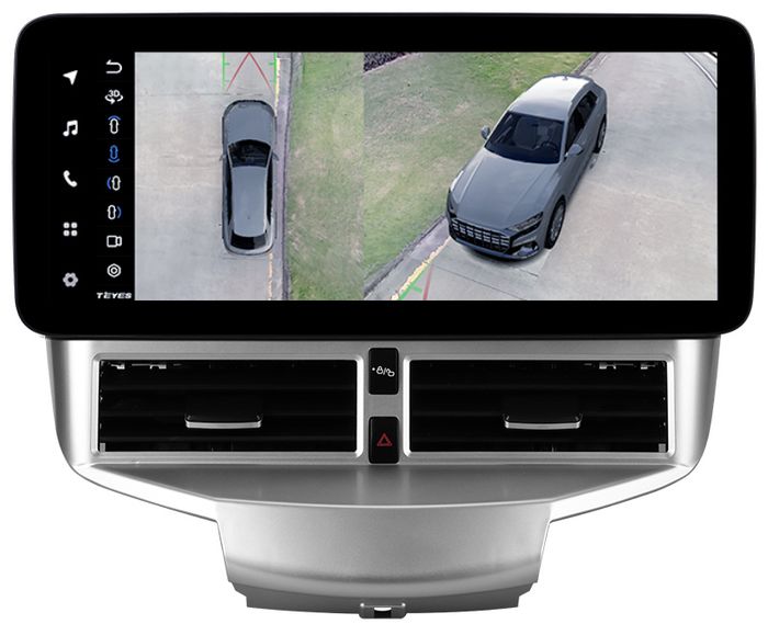 Магнитола для Ford Fiesta MK6 2008-2012 (красный БК) - Teyes LUX ONE 360 монитор 12.3" 2K QLED на Android 10, Быстрая, CarPlay, 4G SIM-слот, 4 камеры в комплекте