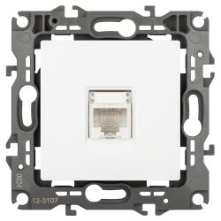 Розетка ЭРА Серия 12 12-3107-01М информационная RJ45 белый матовый | Эра 12
