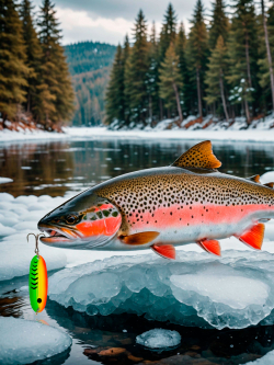 Блесна Fish Crystal Wabler W40 57 мм 7 г #61 на форель, для зимней рыбалки