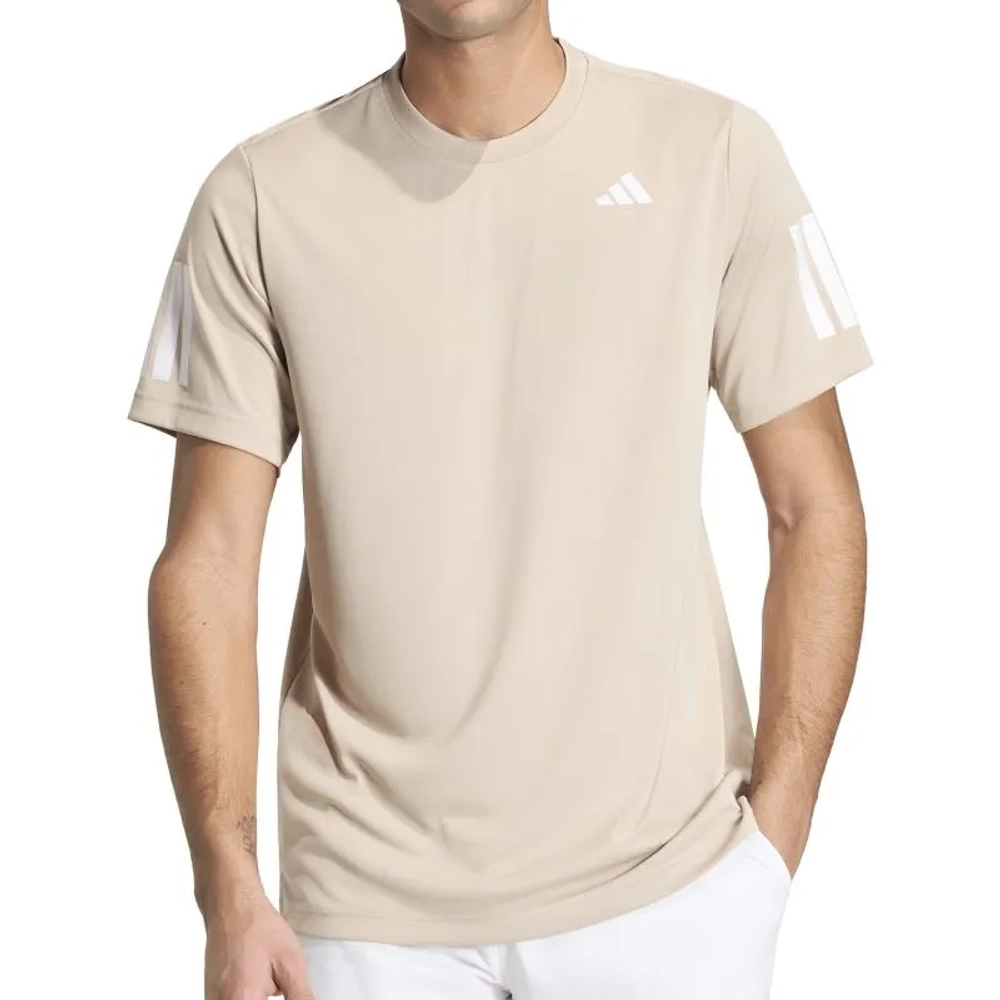 Мужская теннисная футболка Adidas Club Tennis Climacool 3-Stripes - khaki three