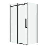 Душевое ограждение Grossman Classic 100.K33.04.150.21.00-200.K33.04.100.21.00 (150х100х195) раздвижная,черный матовый,стекло прозрачное,2 места