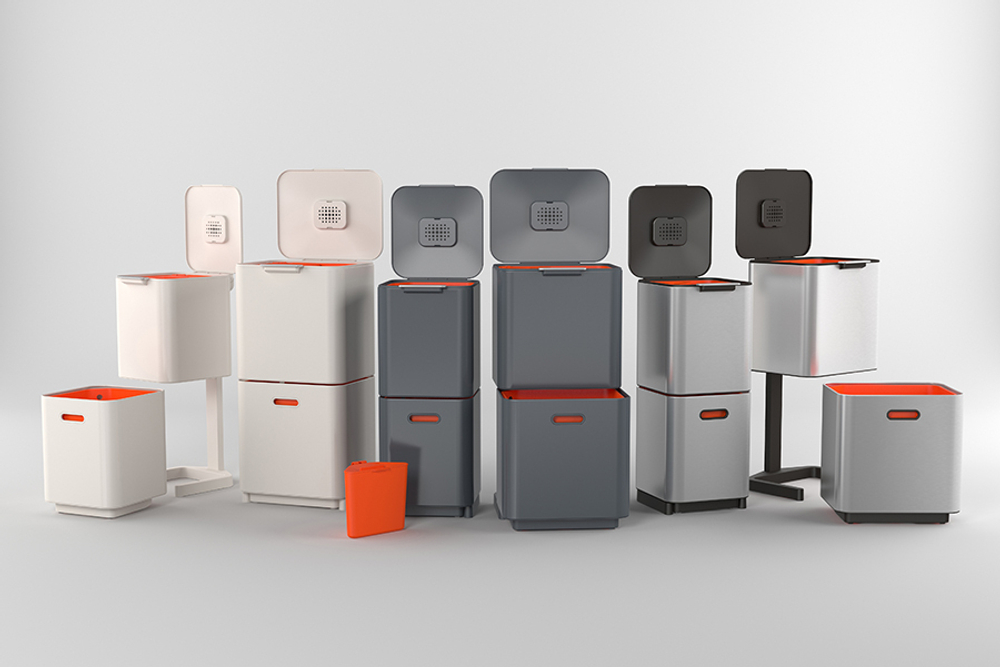 Контейнер для мусора с двумя баками totem compact, 40 л, нержавеющая сталь
