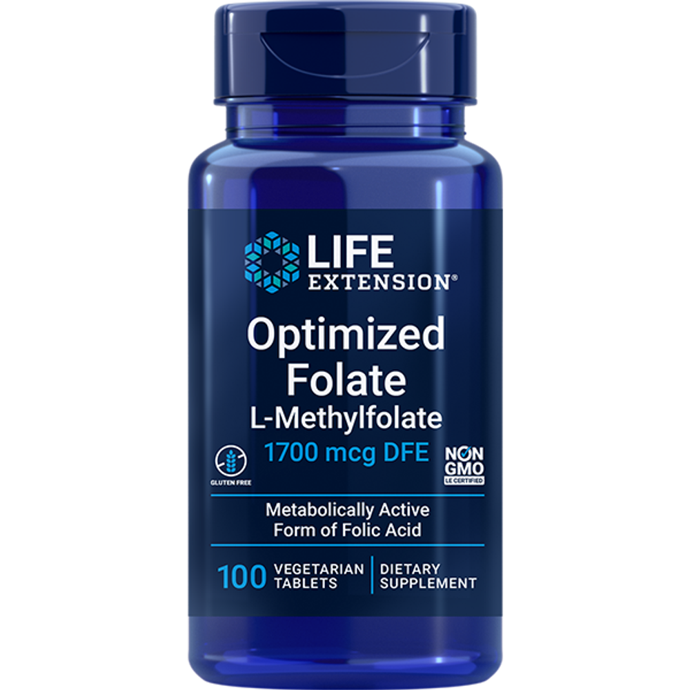 Optimized Folate (L-Methylfolate) 1700 мкг 100 таблеток Life Extension