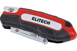 Нож строительный складной Elitech трапециевидное лезвие, 3 лезвия в комплекте, цинк и TPR покрытие, сталь SK5 410501 207183