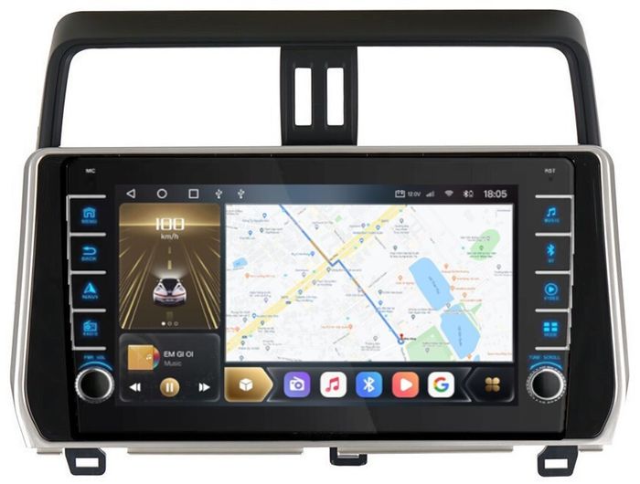 Магнитола для Toyota Land Cruiser Prado 150 2017-2023 - Kuberg OL-1680 (кнопки и крутилки), Android 12, Быстрая, CarPlay, 4G SIM-слот