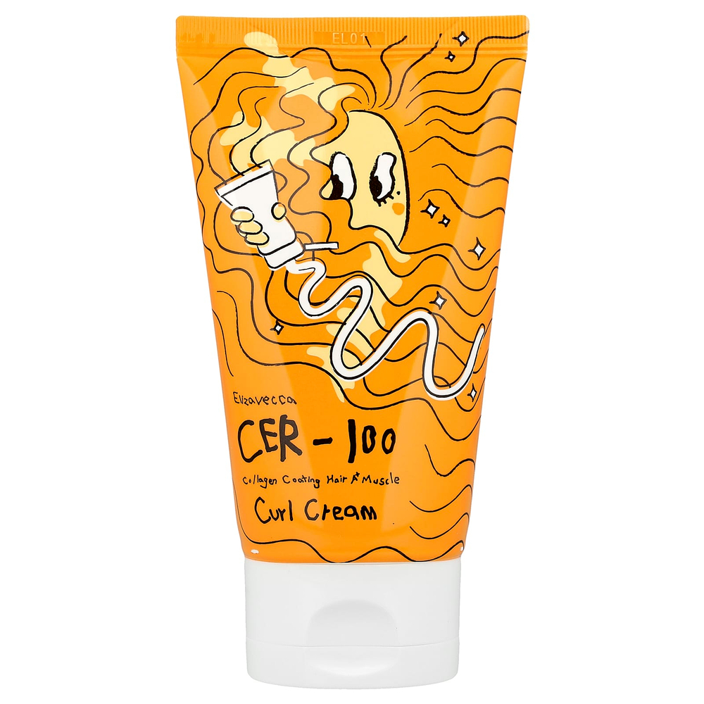 Elizavecca, Cer-100 Collagen Coating Hair A + Muscle Curl Cream, 120 мл (4,06 жидк. Унции)