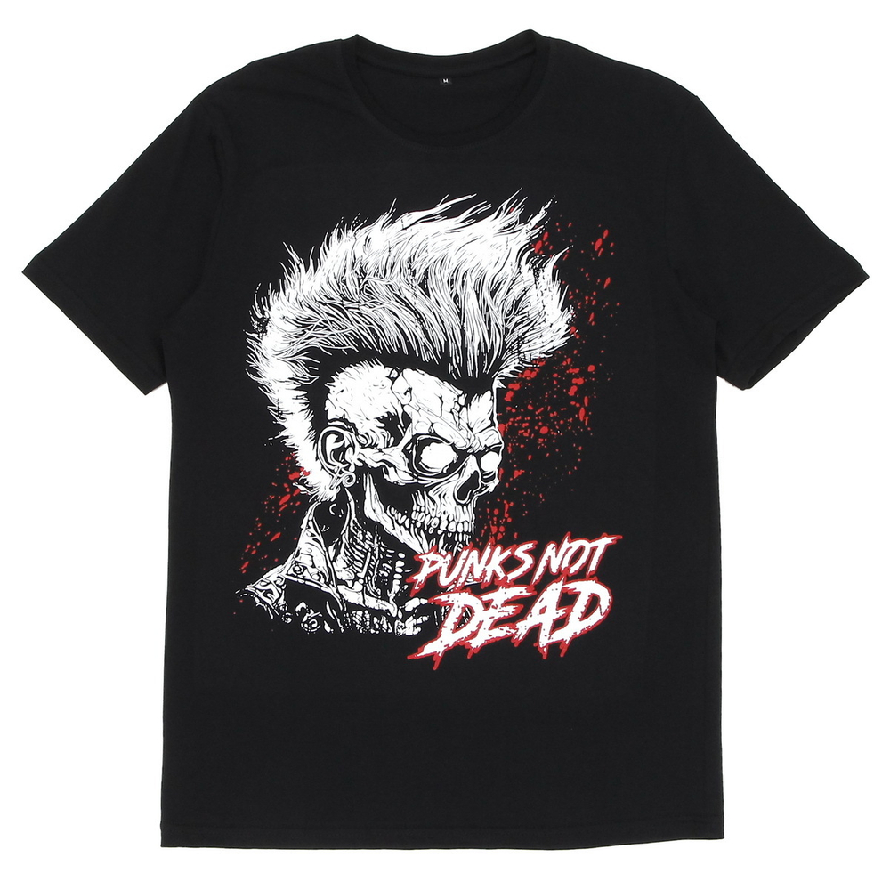 Футболка черная с коротким рукавом Punks Not dead