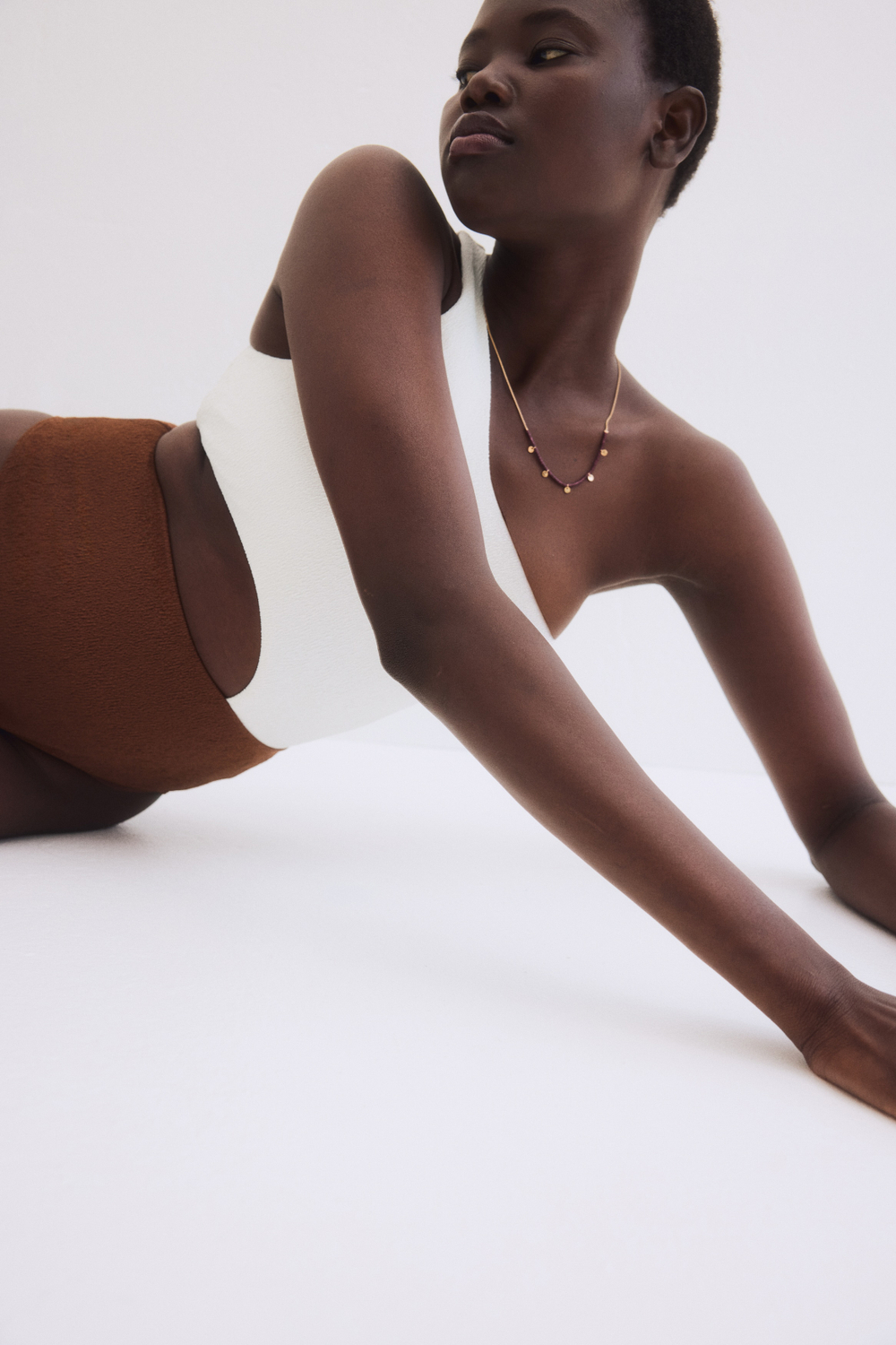 Слитный купальник High Leg на одно плечо — Светло-фиолетовый - H&M