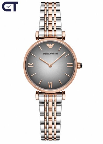 Emporio Armani AR1725 Gianni женские наручные часы — серый циферблат и отделка цвета розового золота