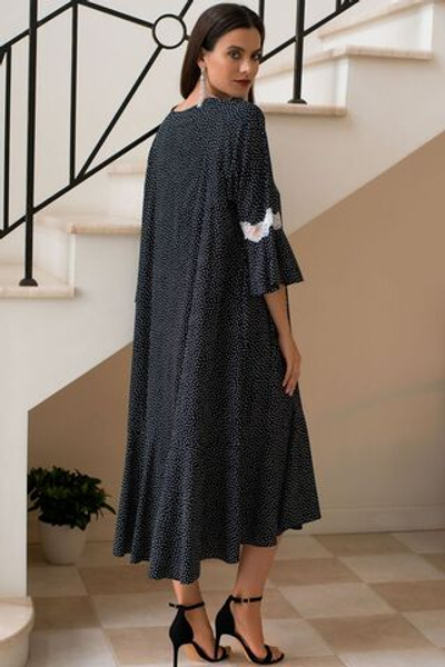Длинная сорочка свободного кроя из вискозы (Размер: M-L) (Цвет: черный)