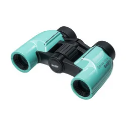 Бинокль GAUT Spica 10x24, голубой, вид спереди с фокусировочным колесом