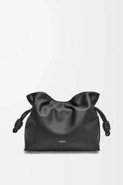 Loewe Сумка-клатч среднего размера Flamenco из телячьей кожи наппа, черный