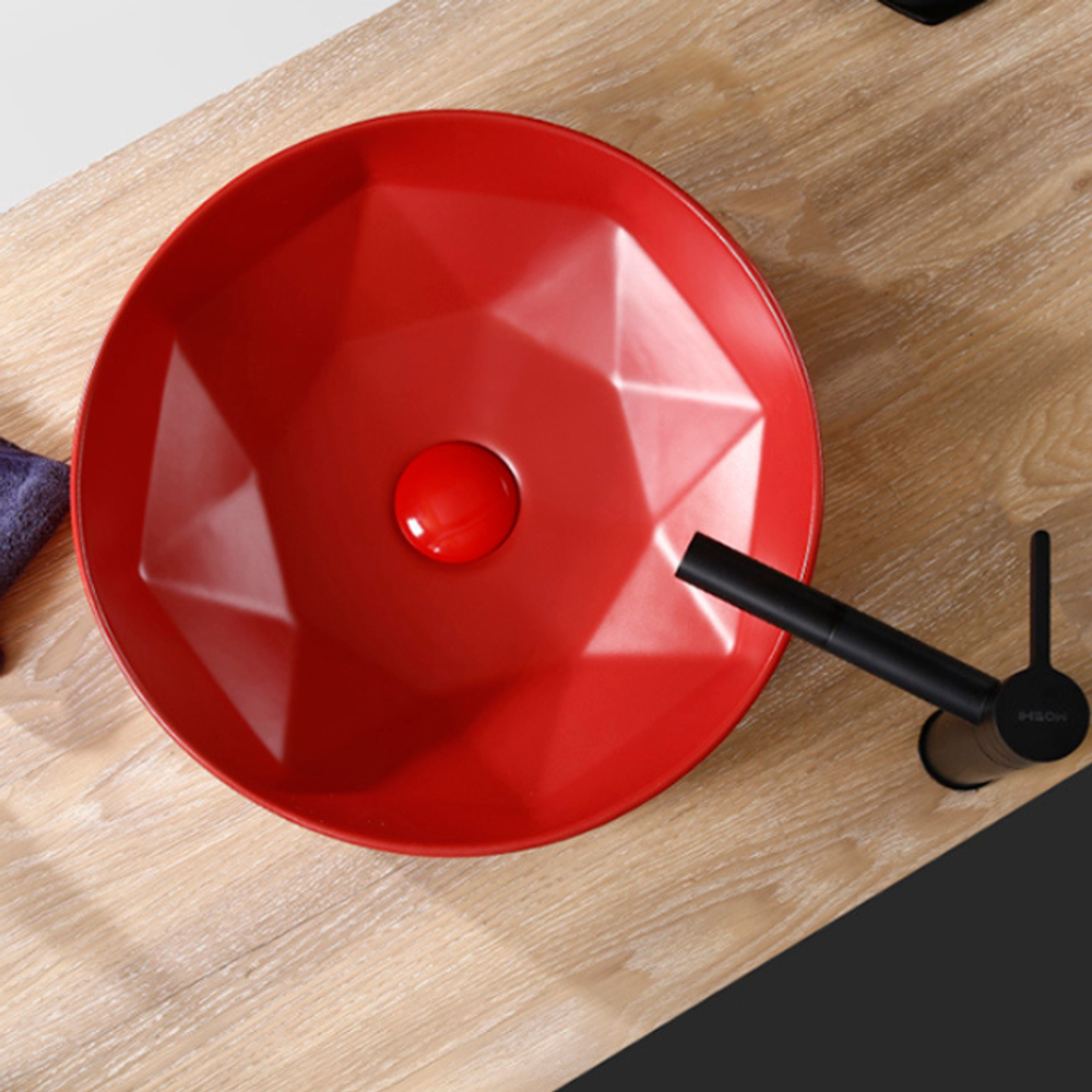 Накладной Умывальник Red Polygonal