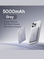 Внешний аккумулятор с магнитом повербанк 5000mAh 20W серебро Magnetik Mini BASEUS PPKPC-0520
