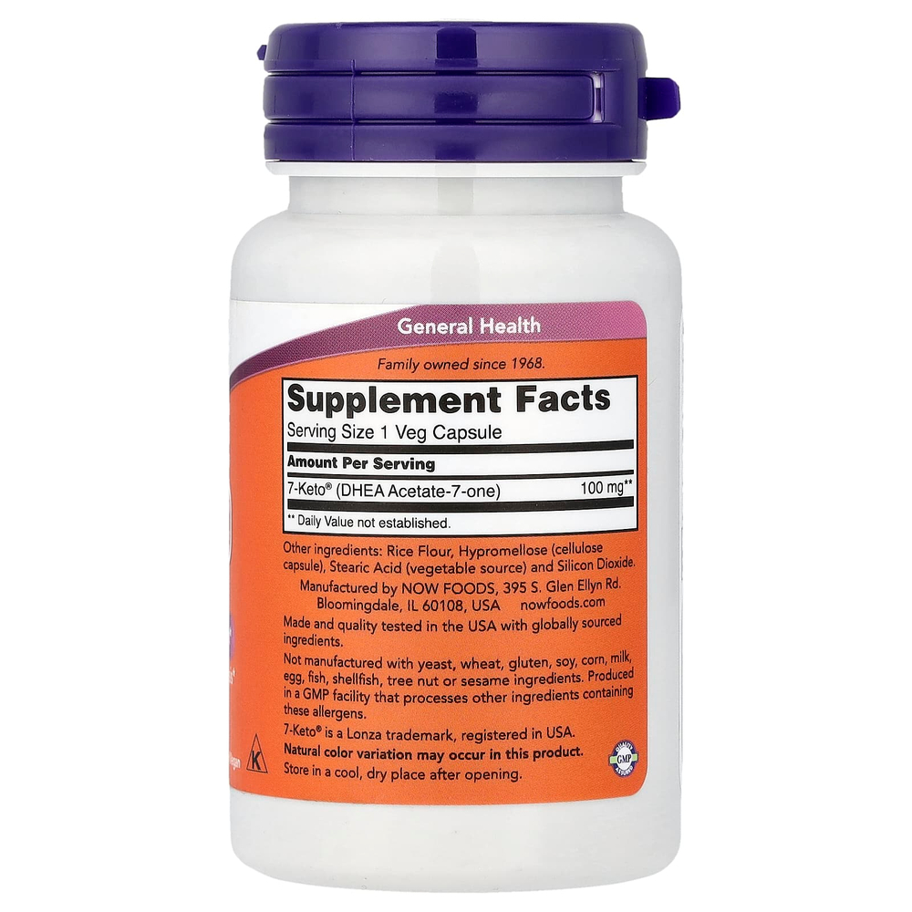 NOW Foods, 7-KETO, 100 мг, 60 капсул