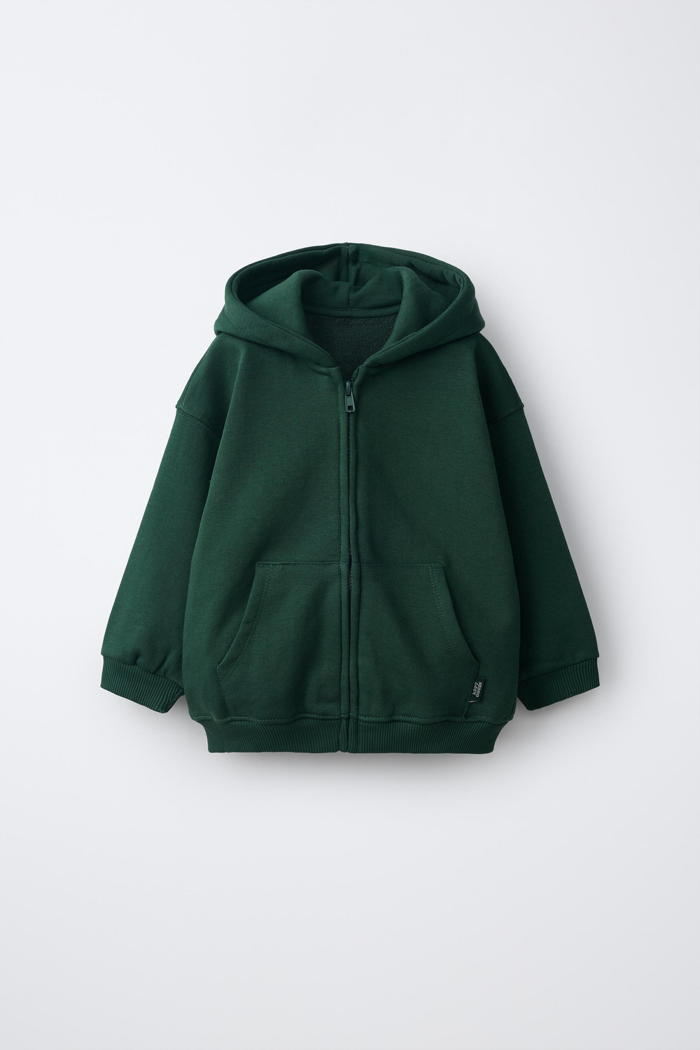 ZARA ХУДИ С МОЛНИЕЙ, БУТЫОЧНО-ЗЕЛЕНЫЙ