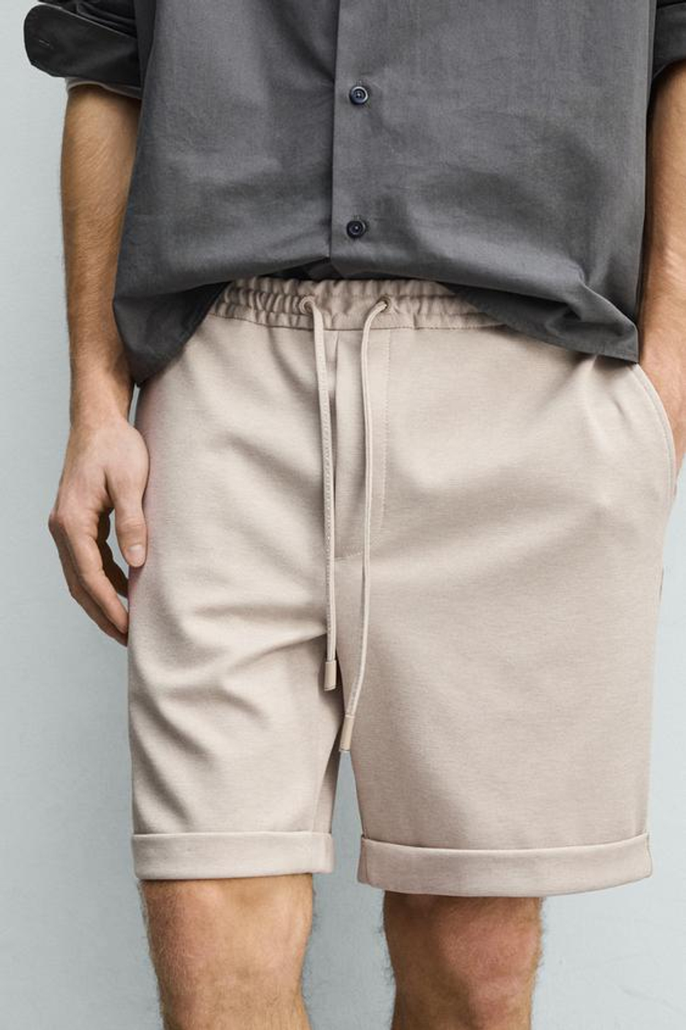ZARA ШОРТЫ REGULAR FIT COMFORT, СВЕТЛЫЙ РЫЖЕВАТО-КОРИЧНЕВЫЙ